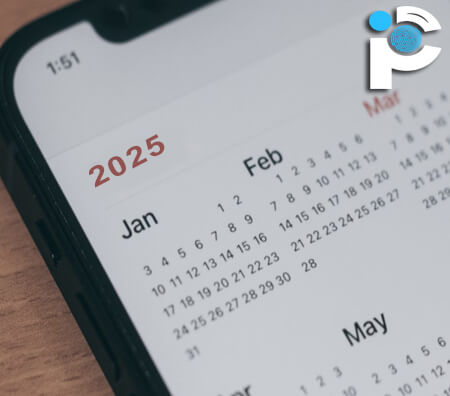 One year calendar displayed on a phone screen