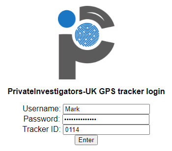 GPS tracker login page