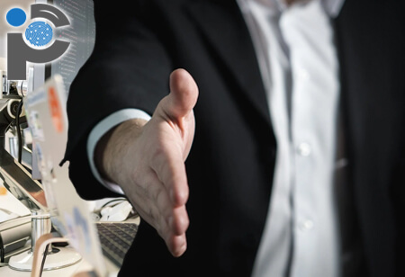 Businessman offering his hand for a handshake